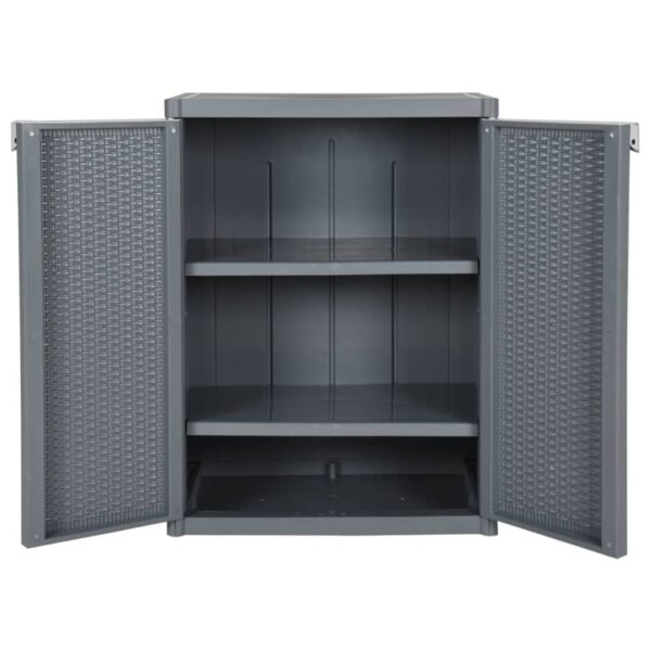 Vrtni ormarić za pohranu sivi 65 x 45 x 88 cm PP ratan - Slika 5