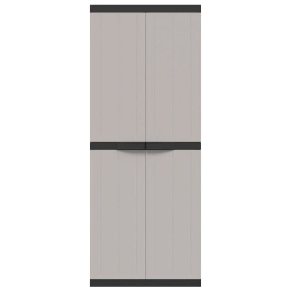 Vanjski ormarić za pohranu sivo-crni 65 x 37 x 165 cm PP - Slika 4