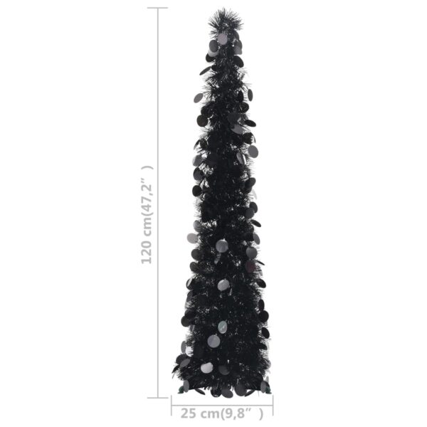 Prigodno umjetno božićno drvce crno 120 cm PET - Slika 5