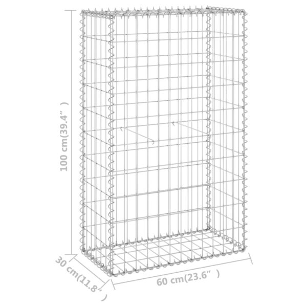 Gabionski zid s poklopcima od pocinčanog čelika 60x30x100 cm - Slika 6