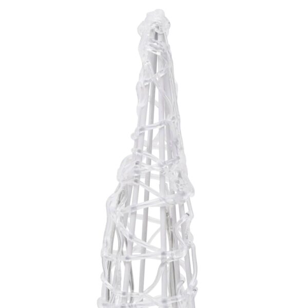 Akrilni ukrasni stožac s LED svjetlima šareni 60 cm - Slika 4