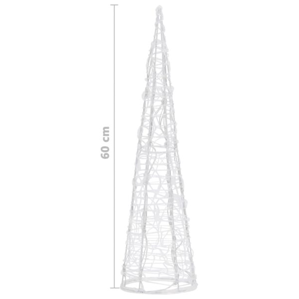 Akrilni ukrasni stožac s LED svjetlima šareni 60 cm - Slika 7
