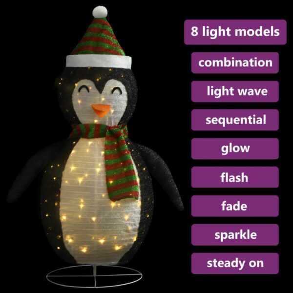 Ukrasna božićna figura pingvina LED od luksuzne tkanine 60 cm - Slika 4