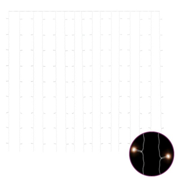 LED vilinska zavjesa 3 x 3 m 300 LED tople bijele 8 funkcija - Slika 2