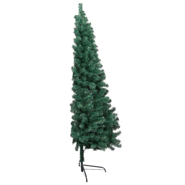 Umjetna osvijetljena polovica božićnog drvca zelena 120 cm - Slika 3