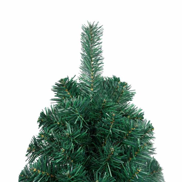 Umjetna osvijetljena polovica božićnog drvca zelena 120 cm - Slika 4