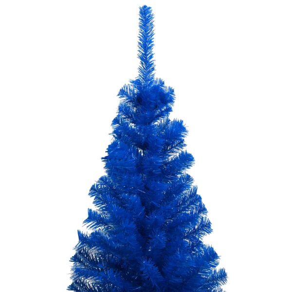 Umjetno osvijetljeno božićno drvce s kuglicama plavo 120 cm PVC - Slika 2