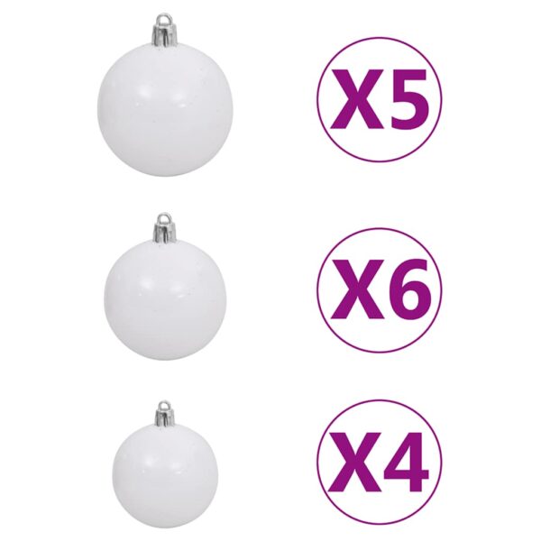 Umjetno osvijetljeno božićno drvce s kuglicama plavo 120 cm PVC - Slika 8