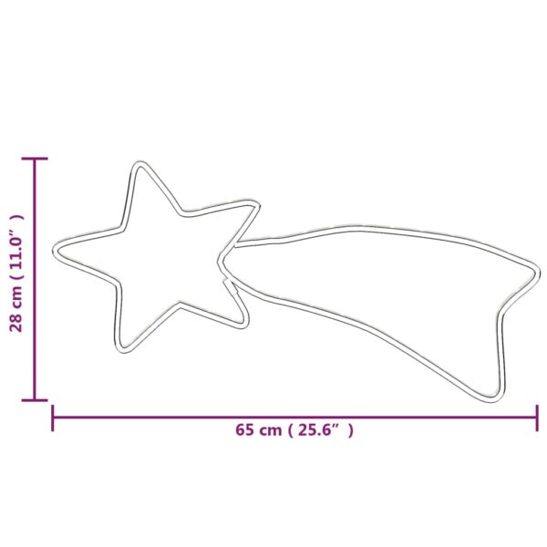 Božićna figura zvijezde padalice 48 LED topla bijela 65 x 28 cm - Slika 6