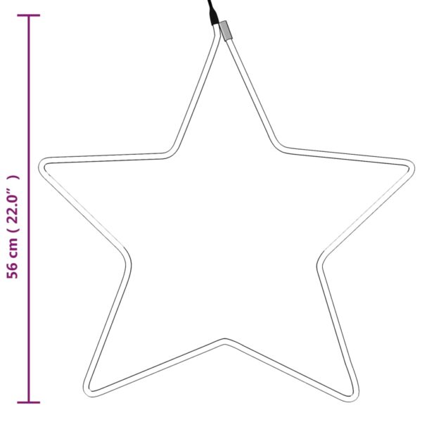 Figura božićne zvijezde s 48 LED žarulja topla bijela 56 cm - Slika 6