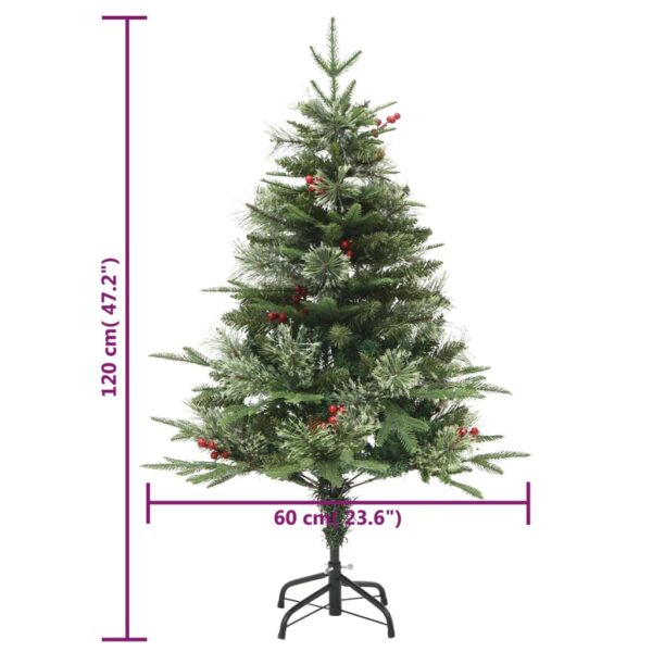 Osvijetljeno božićno drvce sa šiškama zeleno 120 cm PVC i PE - Slika 11