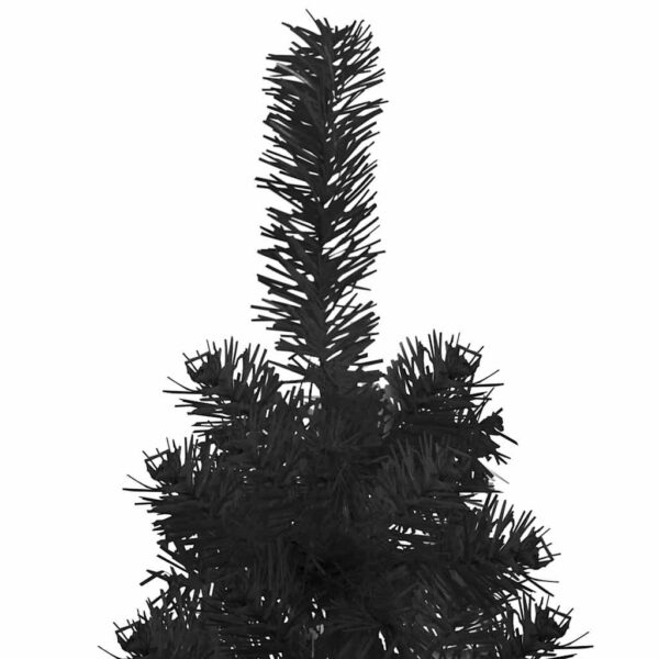 Tanka umjetna polovica božićnog drvca sa stalkom crna 120 cm - Slika 5