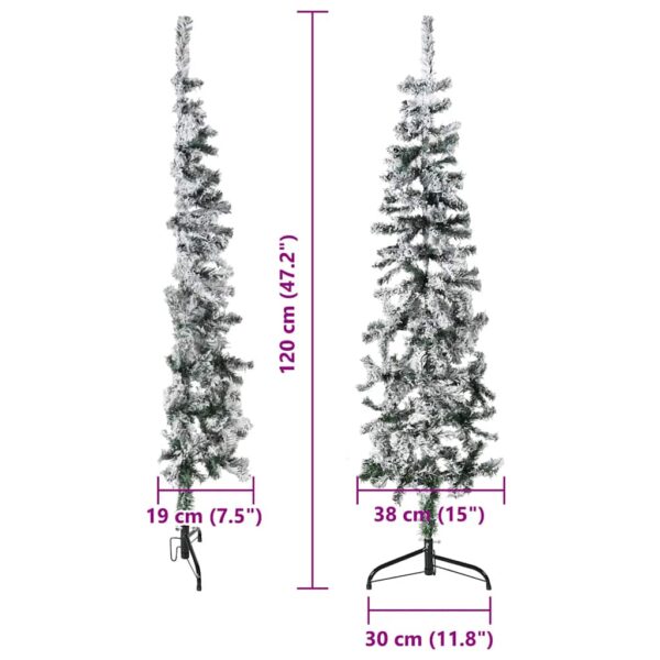 Tanka umjetna polovica božićnog drvca sa snijegom 120 cm - Slika 9