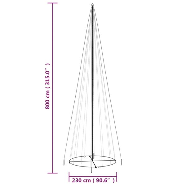 Stožasto božićno drvce hladno plavo 1134 LED žarulje 230x800 cm - Slika 9