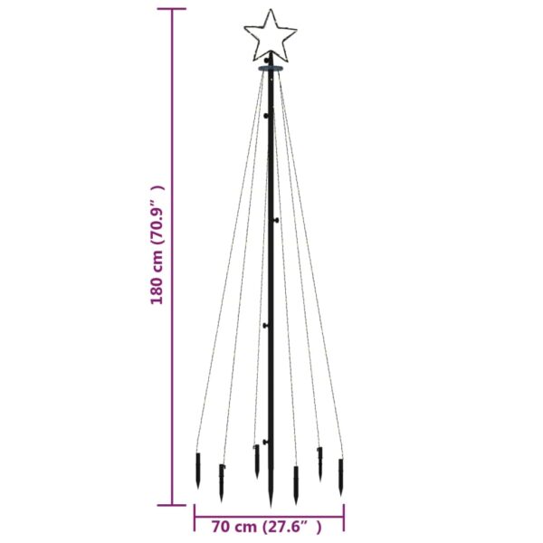 Božićno drvce sa šiljkom i 108 hladne bijele LED žarulja 180 cm - Slika 10