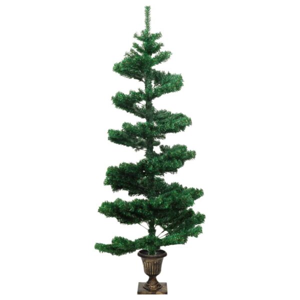 Spiralno osvijetljeno božićno drvce s posudom zeleno 120 cm PVC - Slika 4