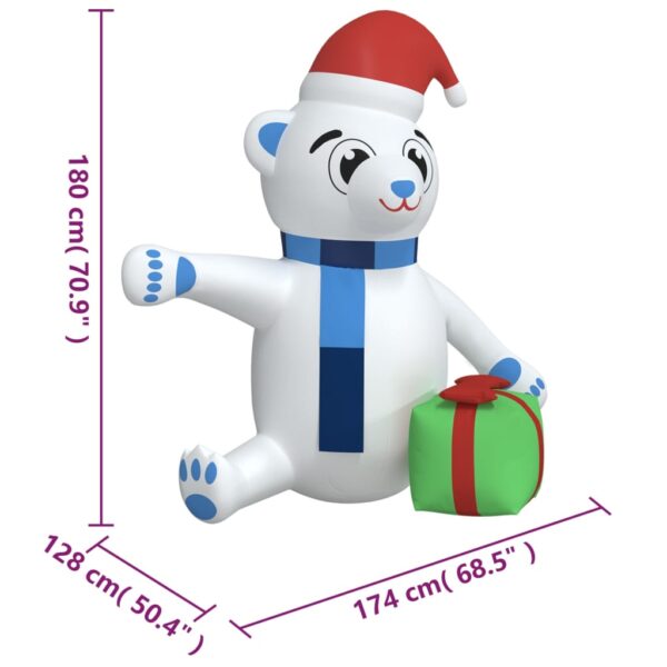Božićni medo na napuhavanje LED 180 cm - Slika 11