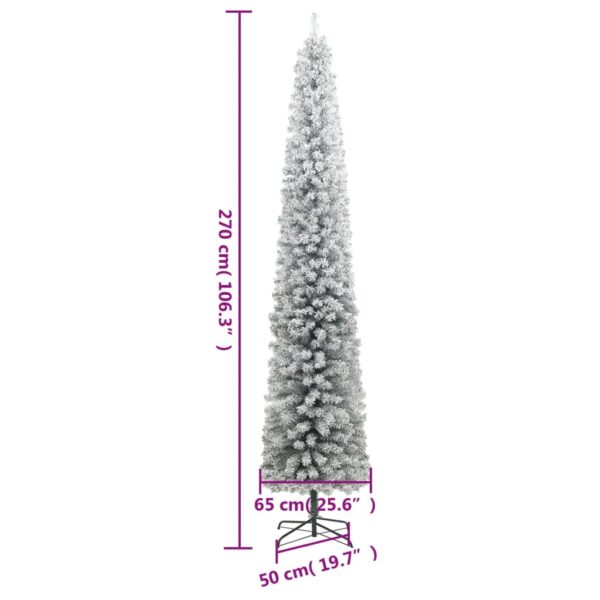 Usko božićno drvce sa stalkom i snijegom 270 cm PVC - Slika 7
