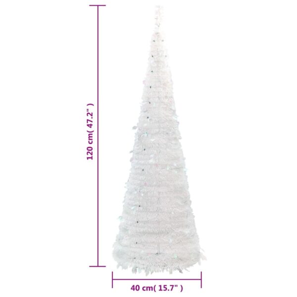 Umjetno božićno drvce 50 LED žarulja bijelo 120 cm - Slika 9