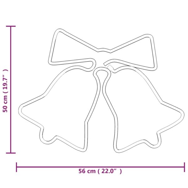 Figure božićnih zvona sa 72 LED žarulje 3 kom 50 x 56 cm - Slika 6