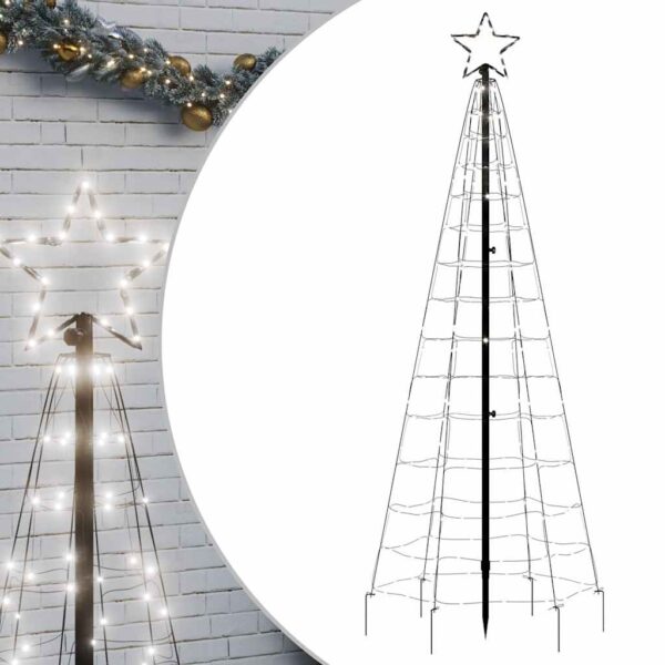 Svjetlo za božićno drvce i šiljci 220 LED hladne bijele 180 cm - Slika 2