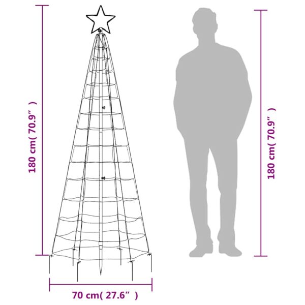 Svjetlo za božićno drvce i šiljci 220 LED hladne bijele 180 cm - Slika 10