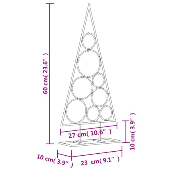 Metalno ukrasno božićno drvce crno 60 cm - Slika 7