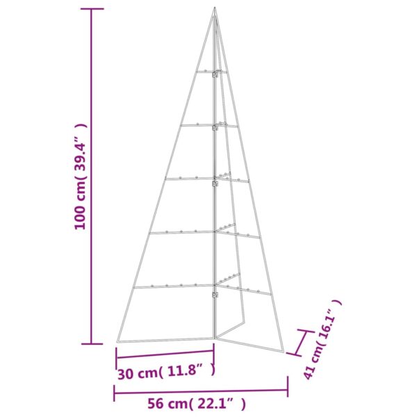 Metalno ukrasno božićno drvce crno 100 cm - Slika 7