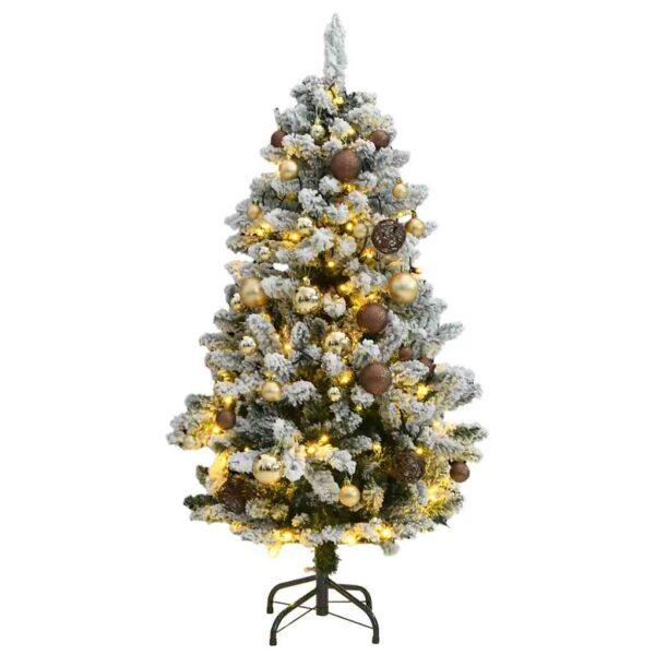 Umjetno božićno drvce 150 LED sa šarkama i kuglicama 150 cm