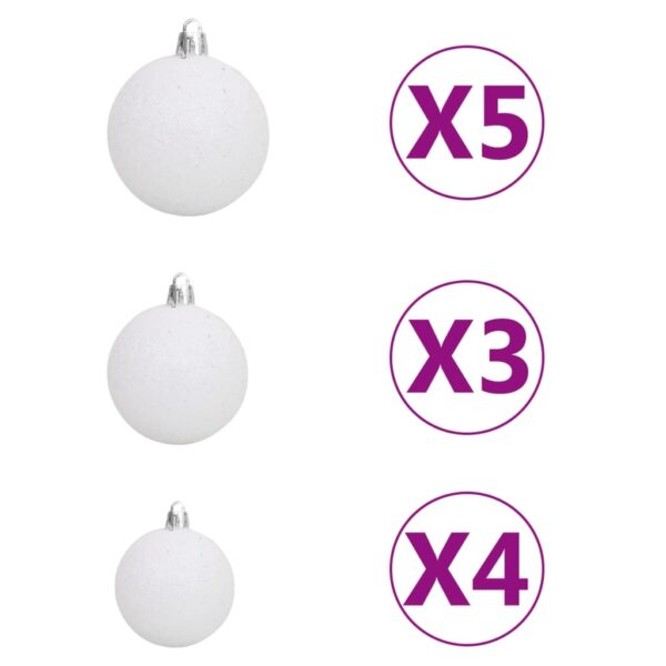 Umjetno božićno drvce 150 LED sa šarkama i kuglicama 120 cm - Slika 11