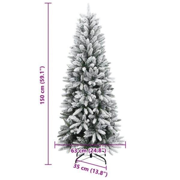 Umjetno božićno drvce sa 150 LED žarulja i snijegom 150 cm - Slika 11