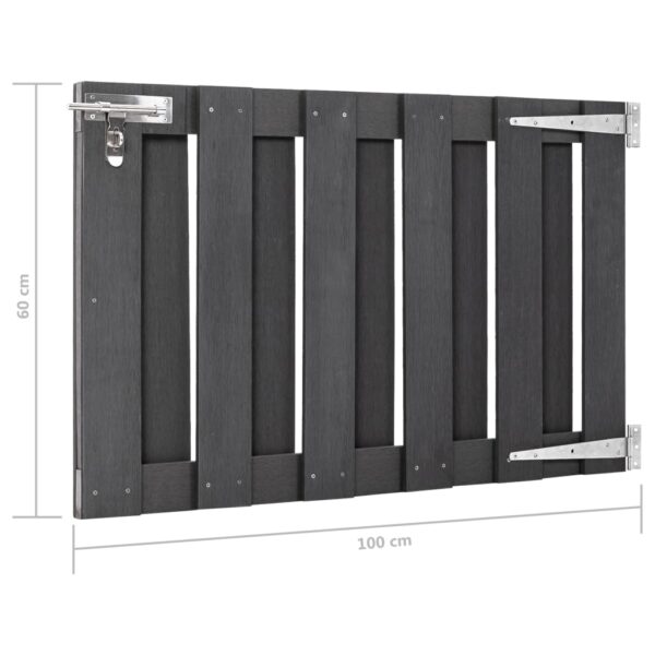 Vrtna vrata od WPC-a 100 x 60 cm siva - Slika 6