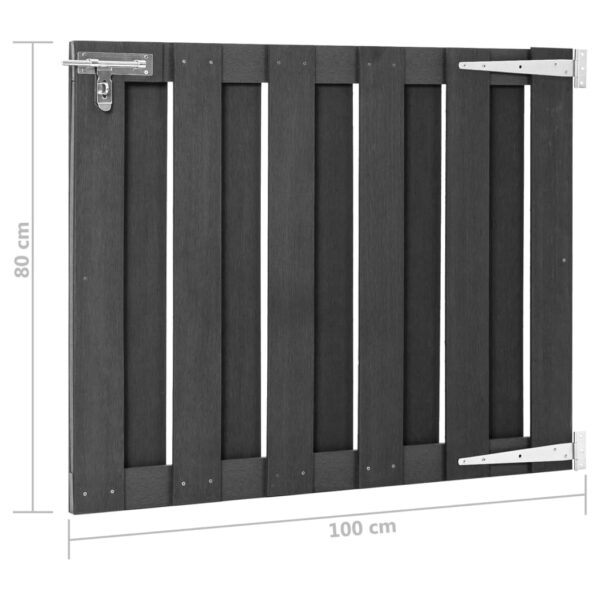 Vrtna vrata od WPC-a 100 x 80 cm siva - Slika 6