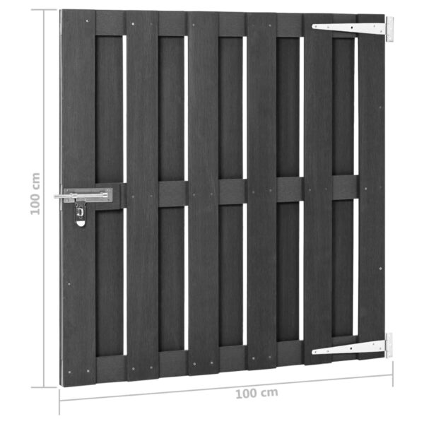 Vrtna vrata od WPC-a 100 x 100 cm siva - Slika 6