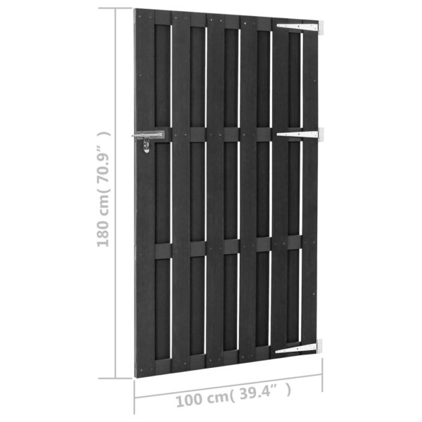 Vrtna vrata od WPC-a 100 x 180 cm siva - Slika 6