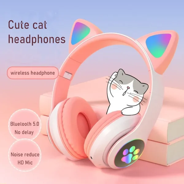 🎧  KittyLight  Svjetleće Mačkaste RGB Bluetooth Slušalice - Slika 2